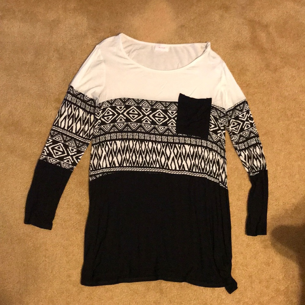 Cotton Tunic with Aztec Print